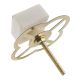 White Stone Square Gold Cross Dresser Knob
